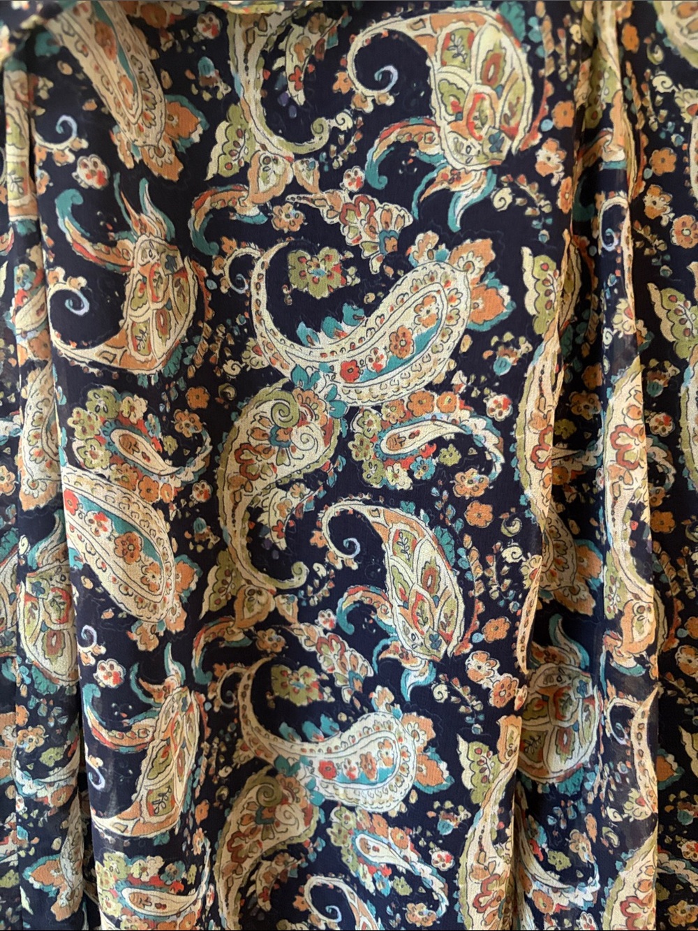 ZARA ZW COLLECTION MID-WAIST PAISLEY LONG SKIRT size L - Picture 6 of 7